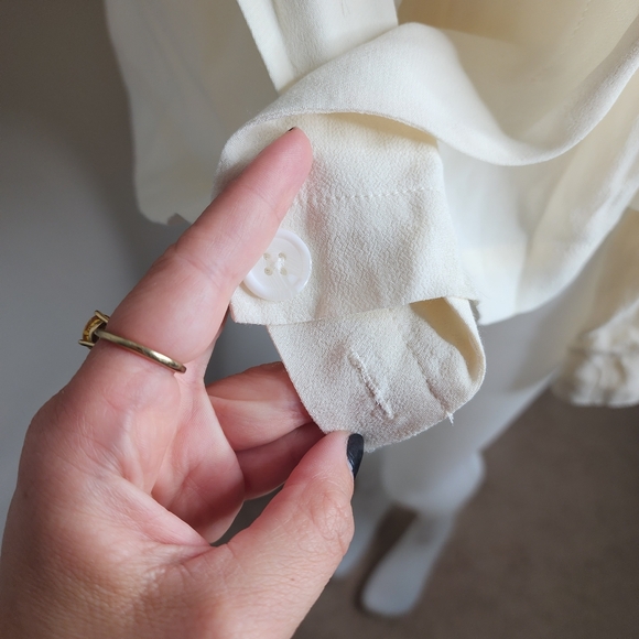 NEW Anthropologie Ettitwa Blazer Blouse Ivory Size 12 - Picture 6 of 12